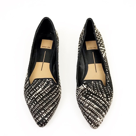 Dolce Vita Shoes - DOLCE VITA Black/White Calf Fur Smokin' Flats